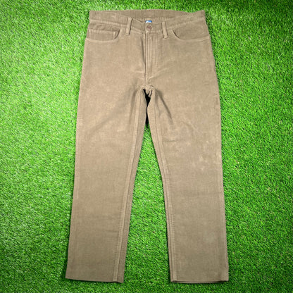 Y2K Polo Ralph Lauren Green Suede Pants Size 33x32 USED x16744