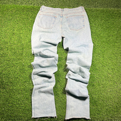 Vale OG Super Stacked Blue Washed Jeans Size 34x36 USED x16380