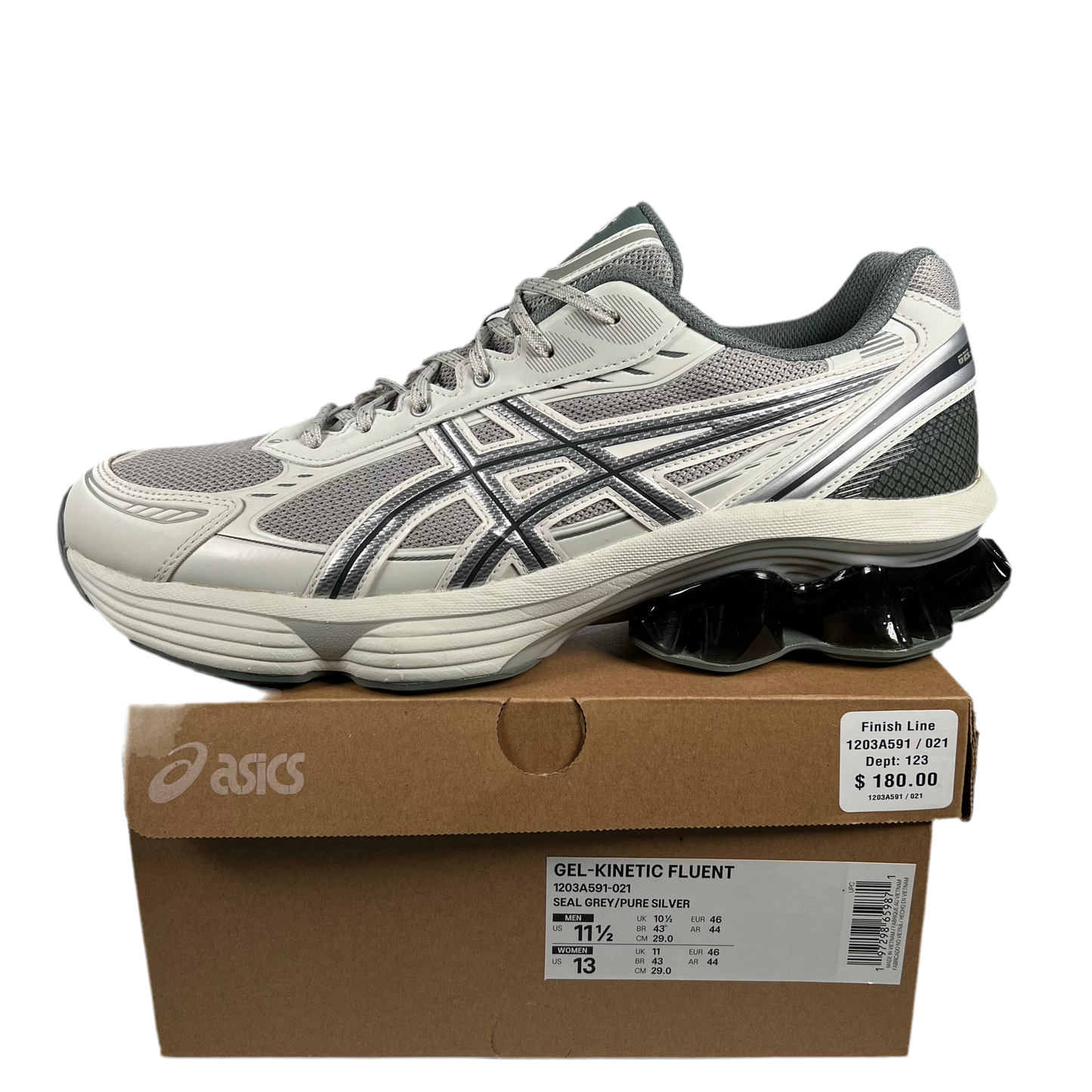 Asics Gel-Kinetic Fluent Seal Grey Pure Silver (2025) SIZE 11.5 USED s17811