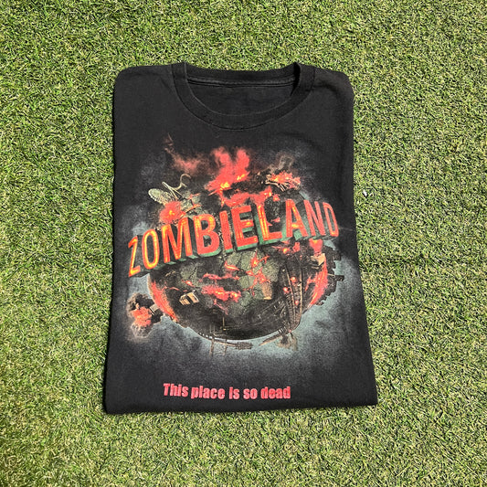 2009 Zombieland This Place Is So Dead Black Tee Size Medium USED v16285