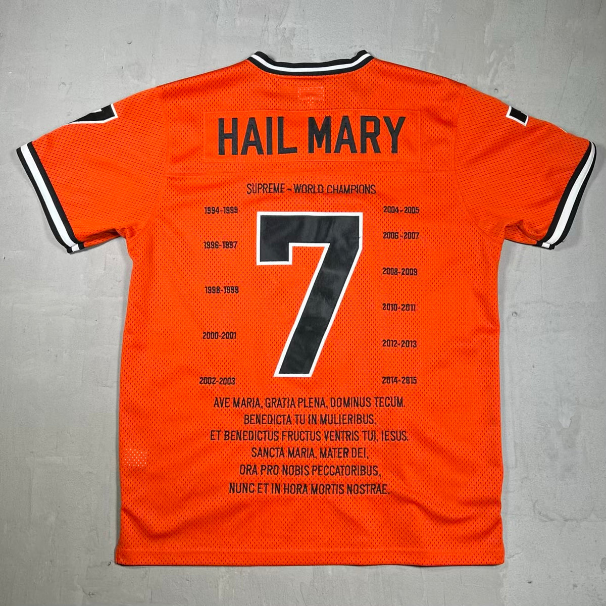 Supreme Hail Mary Football Jersey Orange (2014) Size XL USED x18384