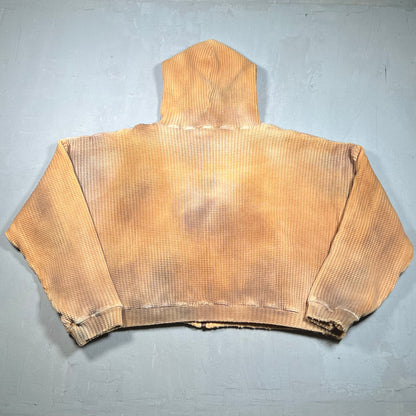 GV Gallery Raspberry Hills Waffle Dyed Heavy Thermal Zip Up Hoodie Size Small NEW x17228