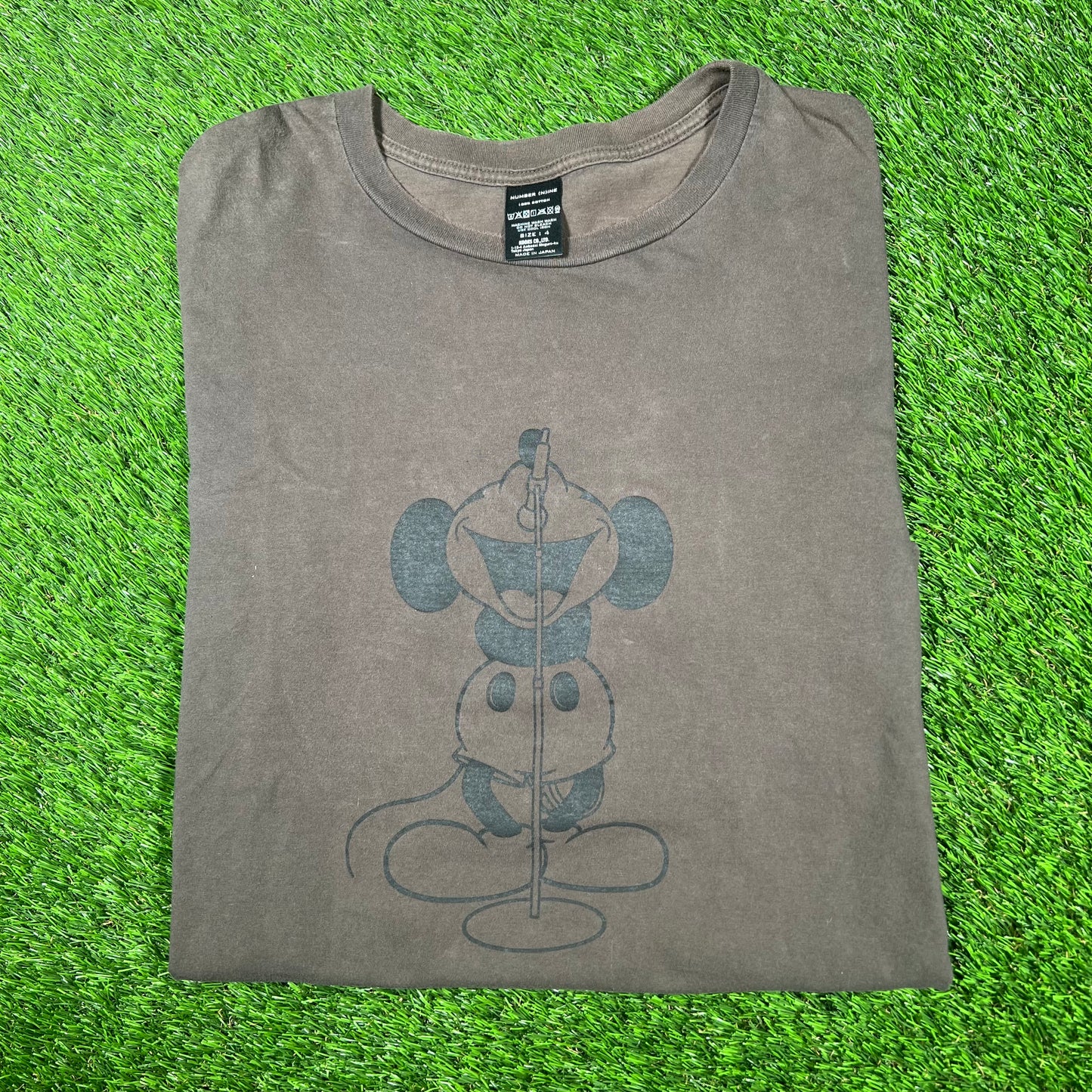 Number Nine Brown Mickey Mouse Tee (2017) Size Medium USED x15030