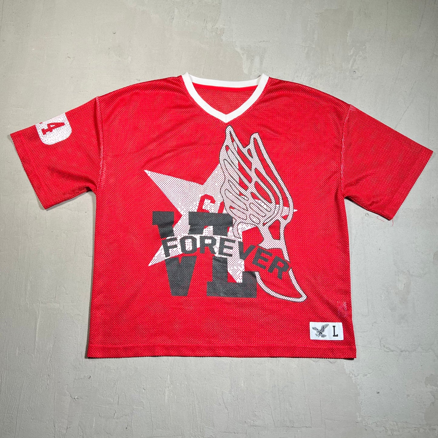 Vale Forever Wing Mesh Red Football Jersey Size Large USED x17616