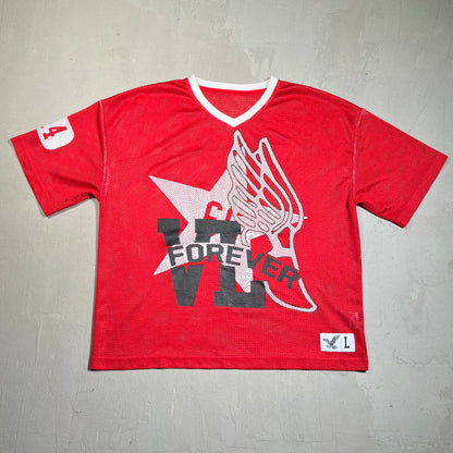 Vale Forever Wing Mesh Red Football Jersey Size Large USED x17616