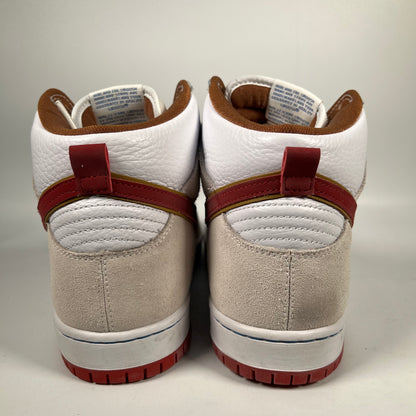 Nike SB Dunk High Sail Bright Crimson (2020) Size 10 USED s20214