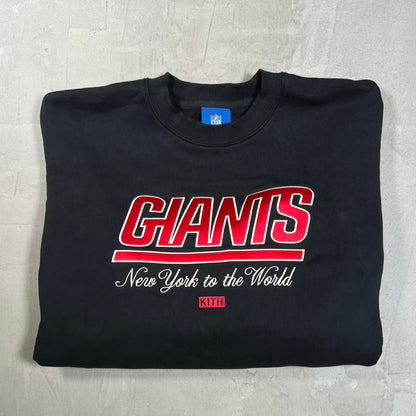 Kith NY Giants Black Crewneck Size Large USED x18828