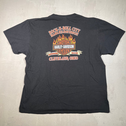 2017 Harley Davidson Rock N Roll City Cleveland Black Tee Size Large USED v19334