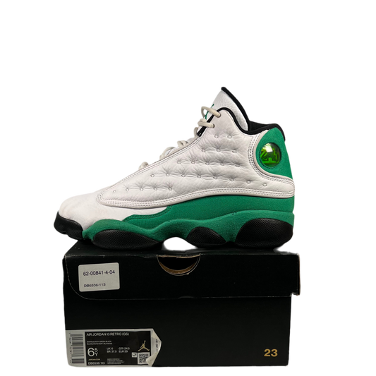 Jordan 13 White Lucky Green (2020) Size 6.5y USED s18587