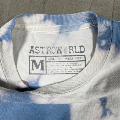 Travis Scott No Bystanders Blue Tie Dye Tee Size Medium USED x18738