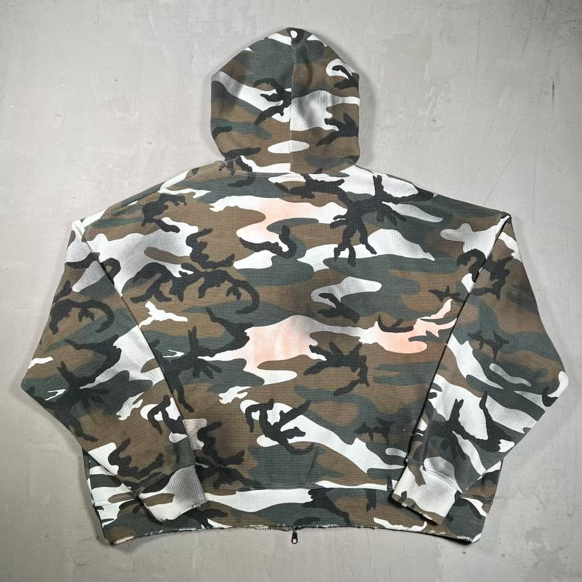 HMDD Camo Thermal Full Zip Up Hoodie Size Large USED x18681