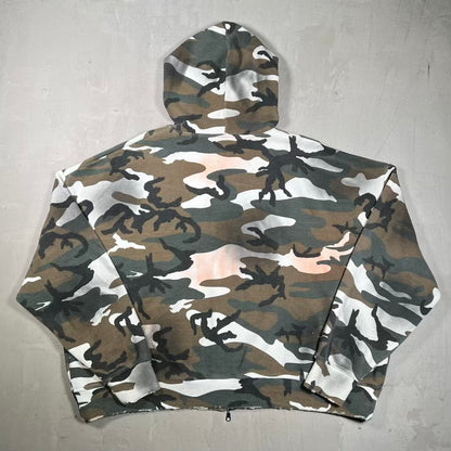 HMDD Camo Thermal Full Zip Up Hoodie Size Large USED x18681