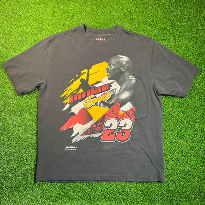 Jordan Sport 23 Rap Style Washed Black Tee Size Large USED x16916