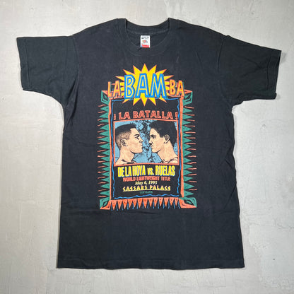 1995 Top Rank "La Batalla" Black Tee Size Large USED v19523