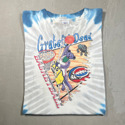 1996 Grateful Dead Basketball Bear Dunking Tie Dye Tee Size XL USED v6459