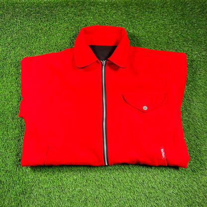 1990s Marlboro Reversible Red/Black Wool Jacket Size Large USED v18570