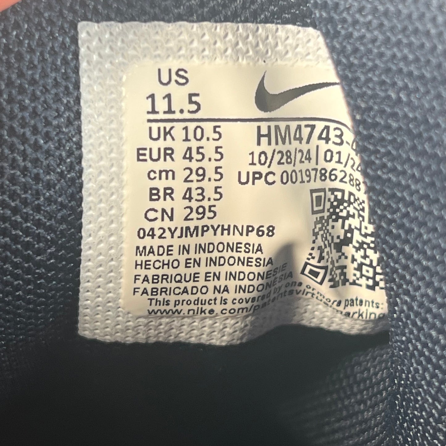 Nike Air Max 95 Levis Obsidian (2025) Size 11.5 USED S21552