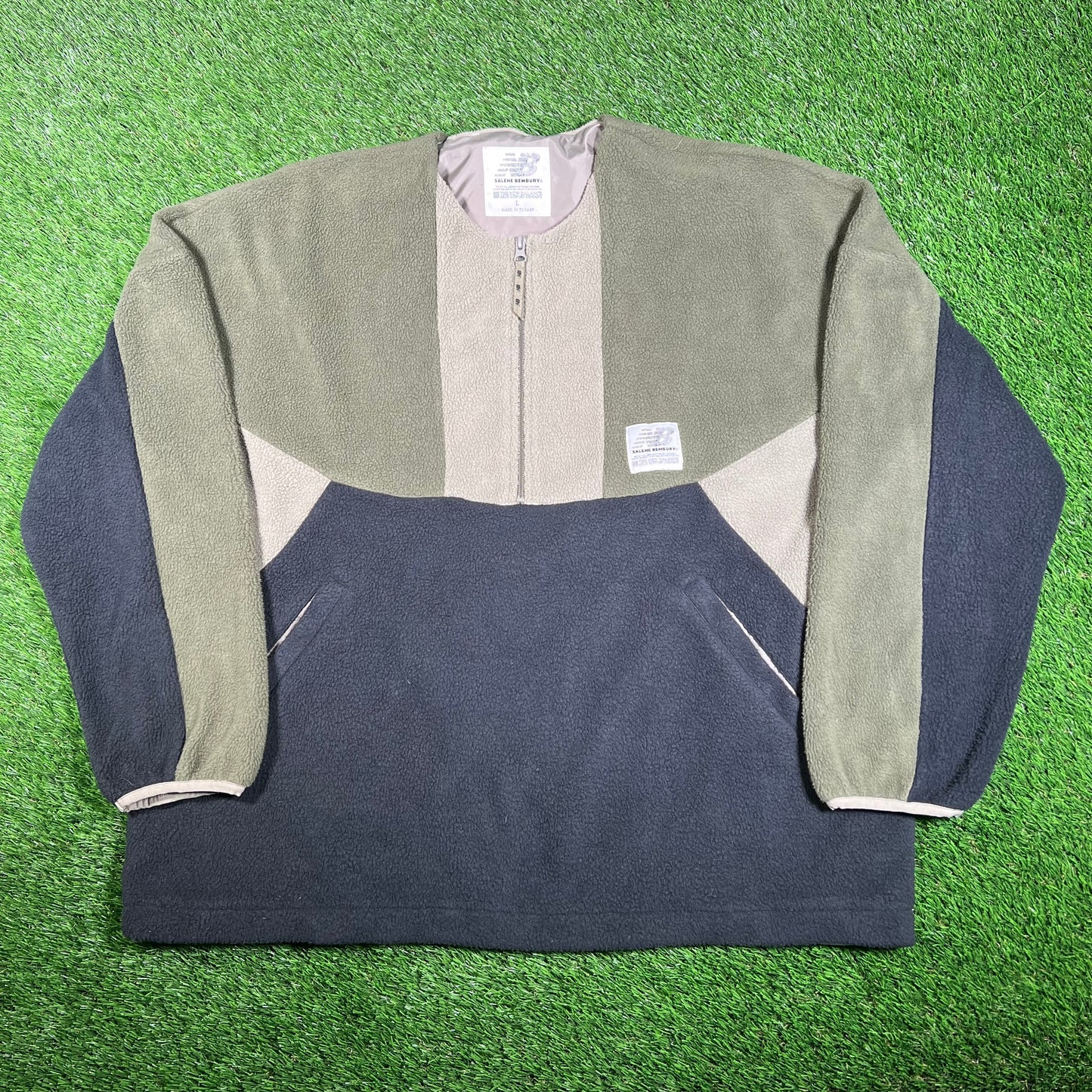 New Balance Salehe Bembury Fleece Green Pullover Size Large USED x15782