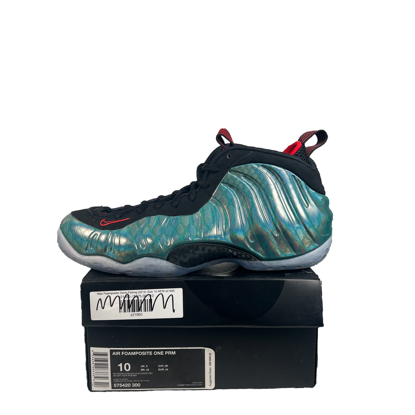 Nike Foamposite One Gone Fishing (2015) Size 10 USED s21986
