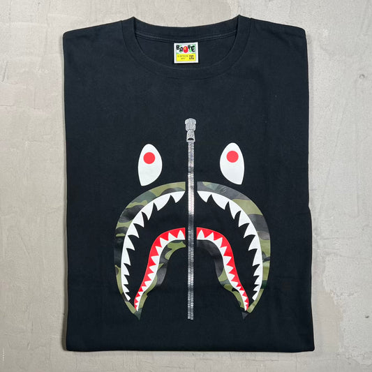 Bape ABC Camo Shark Zip Tee Black Size XXL USED x18429