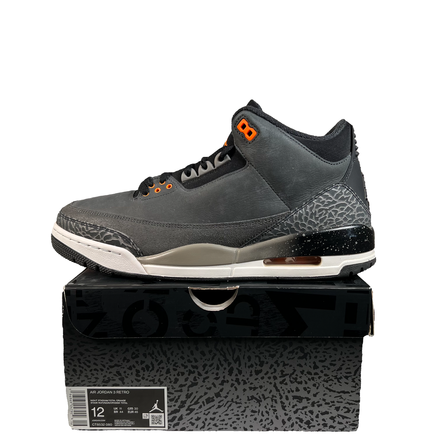 Jordan 3 Fear Pack (2023) Size 12 USED s22348
