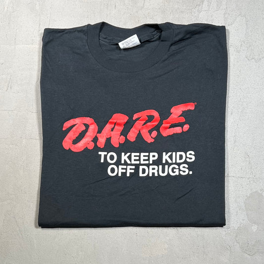 1990s Dare Black Logo Tee Size XXL USED v19345