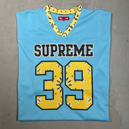 Supreme Bandana Light Blue Football Jersey Size XL USED x18552