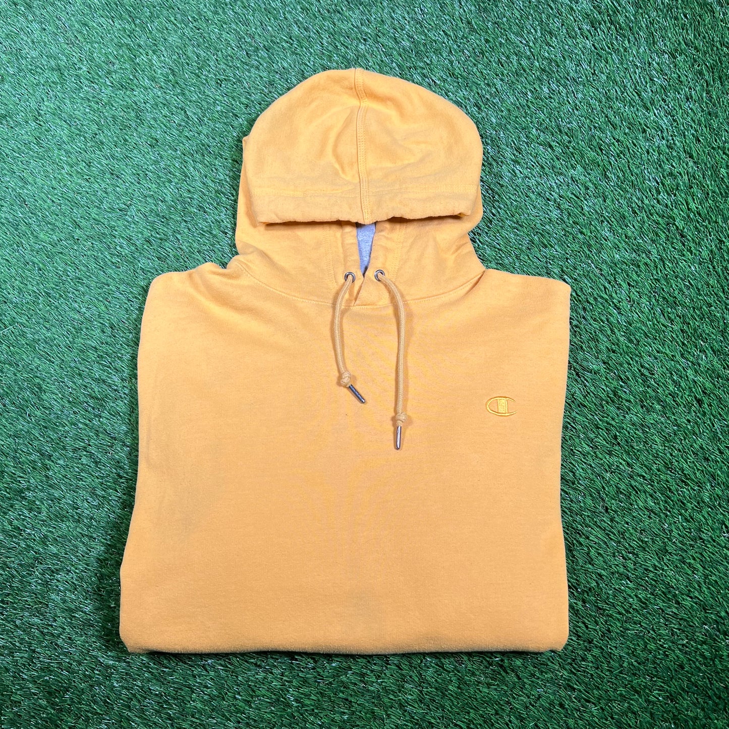 Champion Sitich Logo Yellow Hoodie Size XL USED v17408