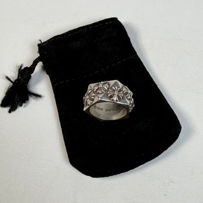 Chrome Hearts Pentagon Plus Cross Sterling Silver Ring Size 8 USED x18500