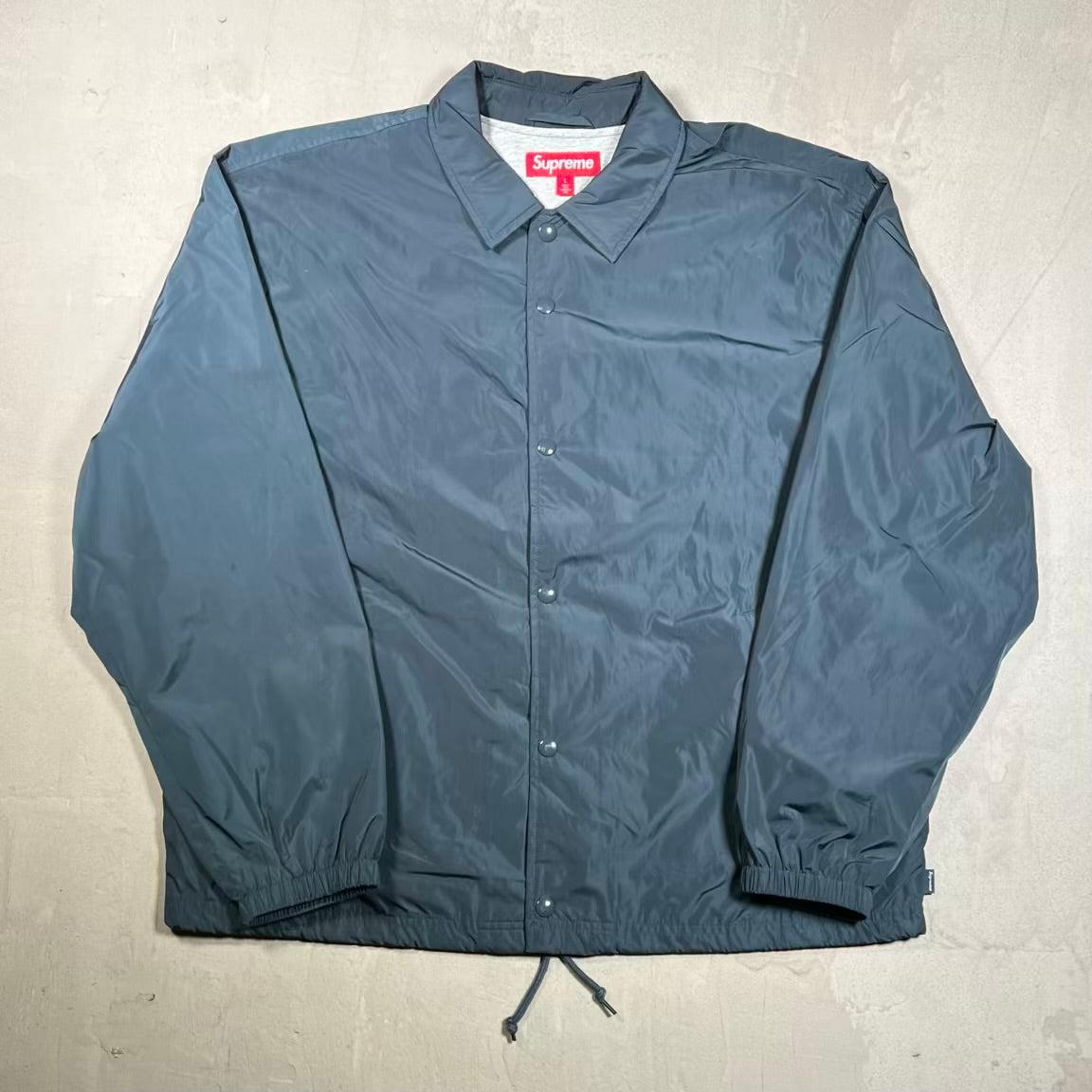 Supreme Navy Blue Coaches Button Up Jacket (2026) Size Large USED x18846