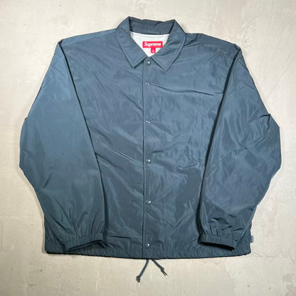 Supreme Navy Blue Coaches Button Up Jacket (2026) Size Large USED x18846