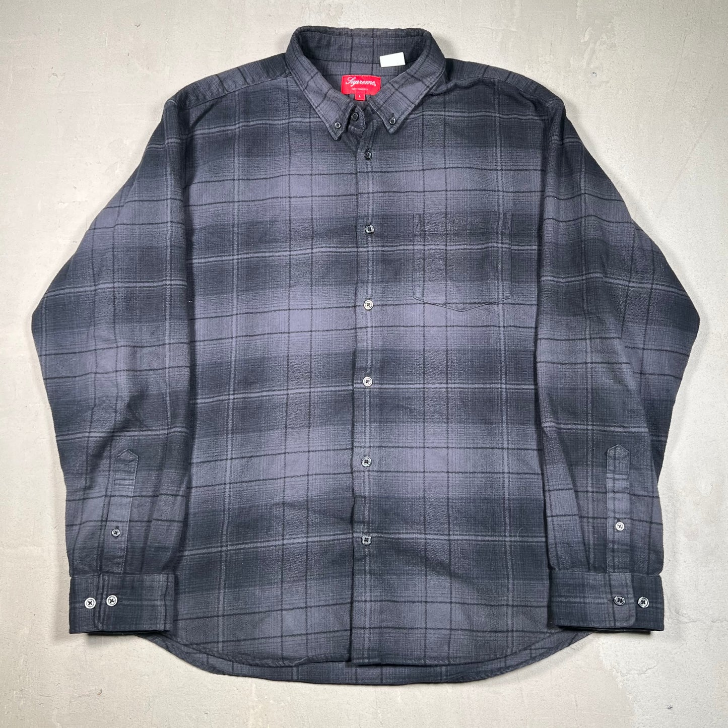 Supreme Shadow Plaid Flannel Black (2023) Size Large USED