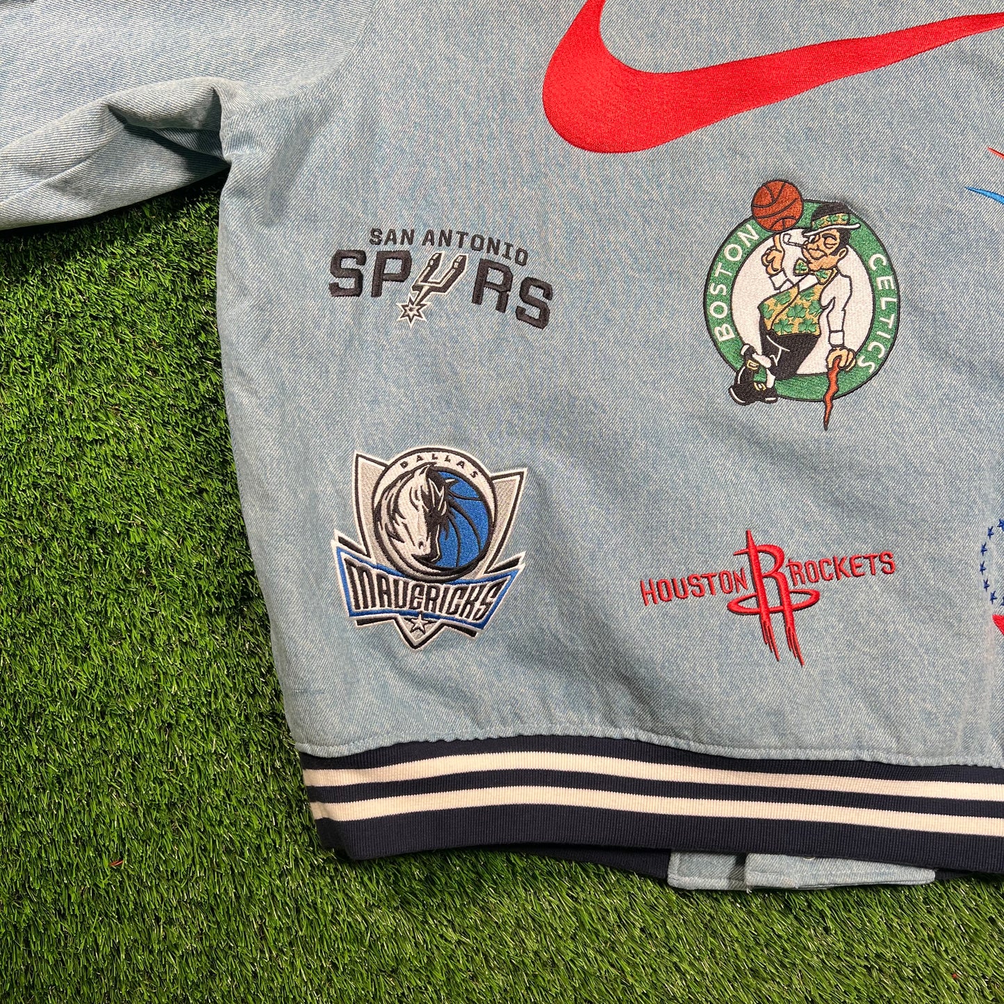 Supreme Nike NBA Teams Warm Up Denim Jacket (2018) Size XL USED x16542
