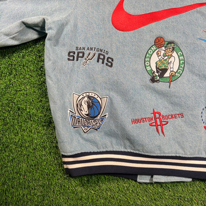 Supreme Nike NBA Teams Warm Up Denim Jacket (2018) Size XL USED x16542