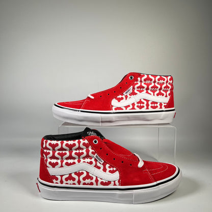 Vans Skate Grosso Mid Supreme Monogram S Logo Red (2021) Size 9 NEW s20228