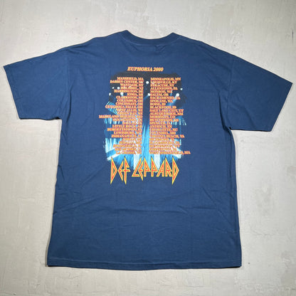 2000 Def Leppard Navy Euphoria Tour Tee Size XL USED v16620