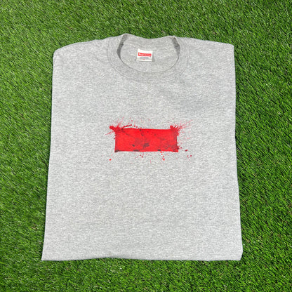 2022 Supreme Ralph Steadman Box Logo Grey Tee Size Medium USED x14559