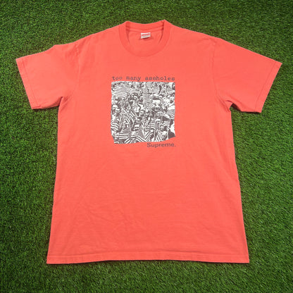Supreme Too Many Assholes Pink Tee (2022) Size Large USED x16371