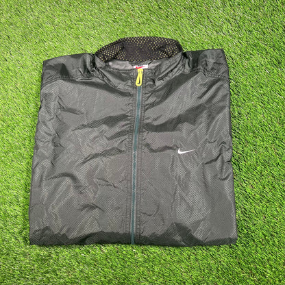 Y2K Nike Green Full Zip Windbreaker Size XL USED v17645