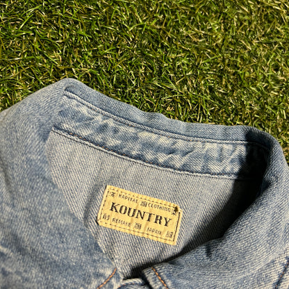 Kapital Studded Xs Blue Denim Shirt Size 2 (Medium) USED x14153