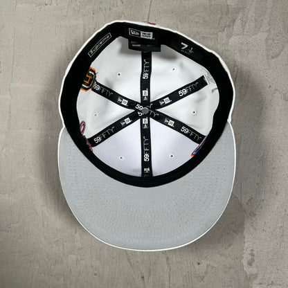 Supreme Multi S Logo New Era White Fitted Hat Size 7 1/8 USED x18566