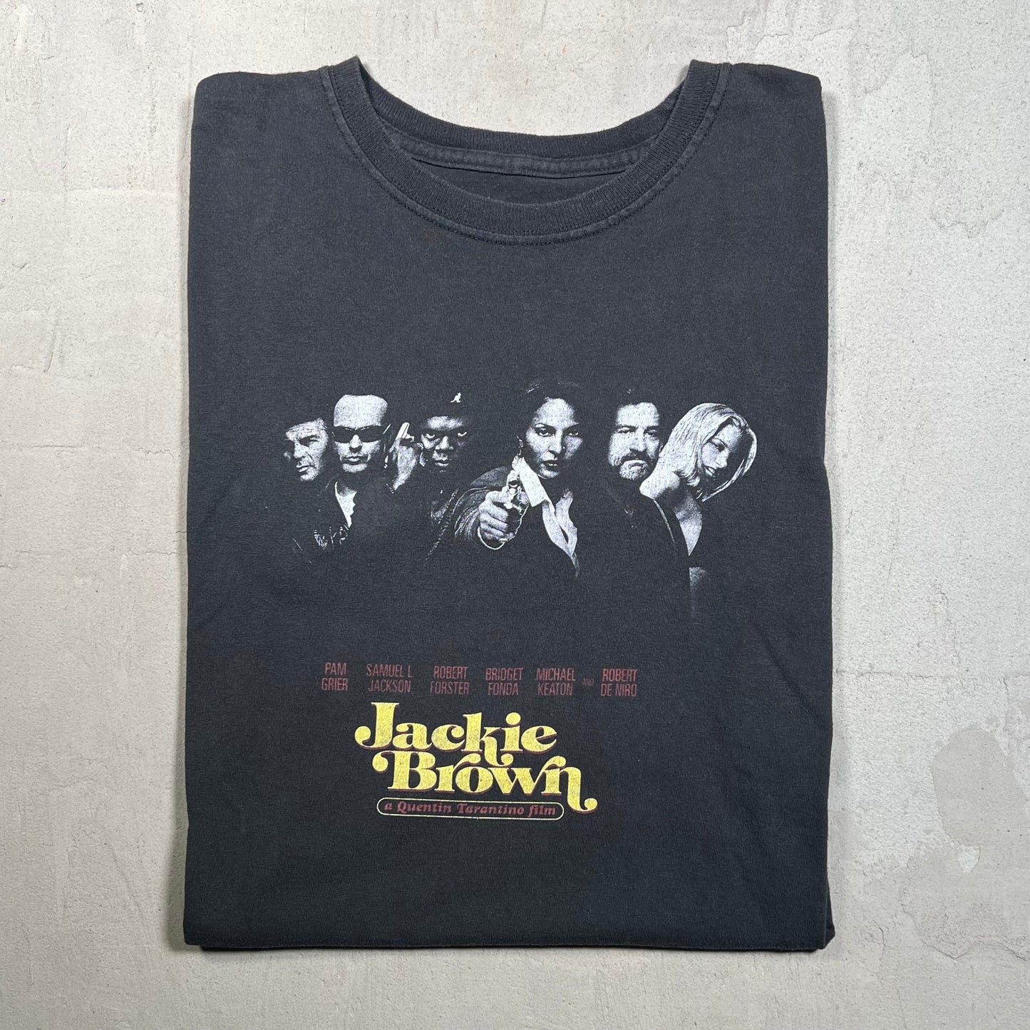 Y2K Jackie Brown Black Movie Promo tee Size Medium USED v19474