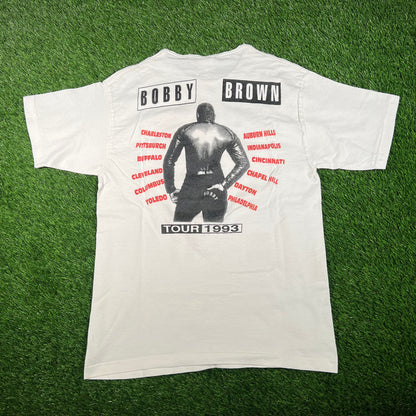 1993 Bobby Brown Tour White Tee Size Medium USED v18104