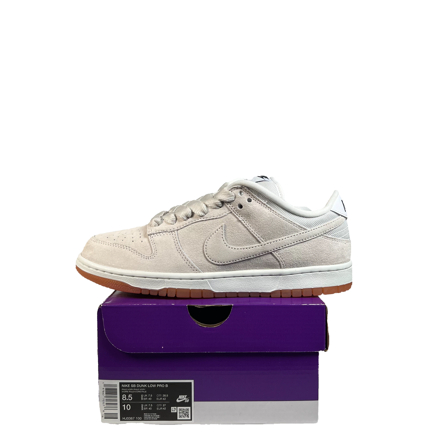 Nike SB Dunk Low Pro B Pale Ivory (2025) Size 8.5 NEW s21210