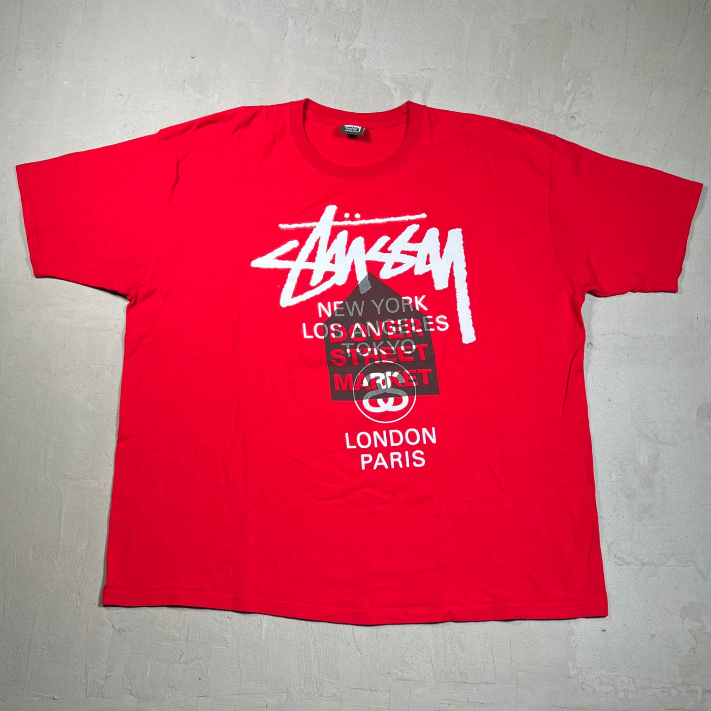 Stussy Dover St Market DSM City Red Tee Size XXL USED x17605