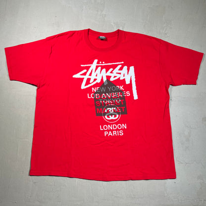 Stussy Dover St Market DSM City Red Tee Size XXL USED x17605
