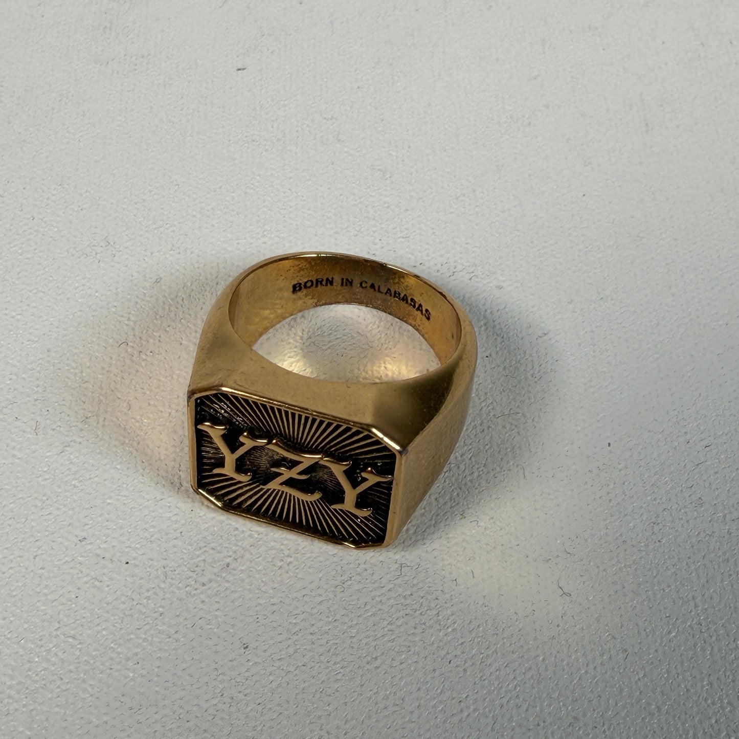 Yeezy Season 2 Merch YZY Gold Ring Size 9 USED x12030