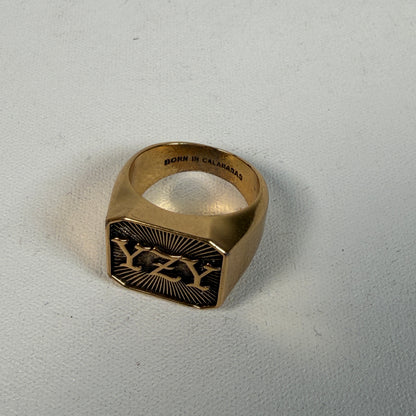 Yeezy Season 2 Merch YZY Gold Ring Size 9 USED x12030