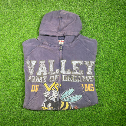 Vale "Army of Dreams" Purple Full Zip Hoodie Size Medium USED x15427