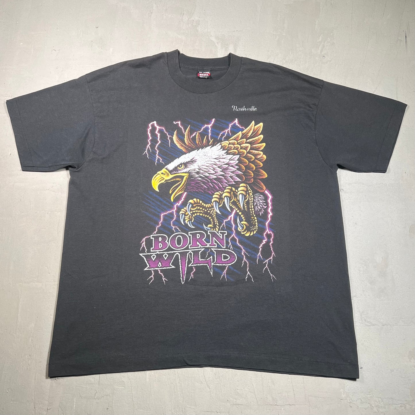 1990s Nashville Born Wild Eagle Tee Size XXL USED v19373